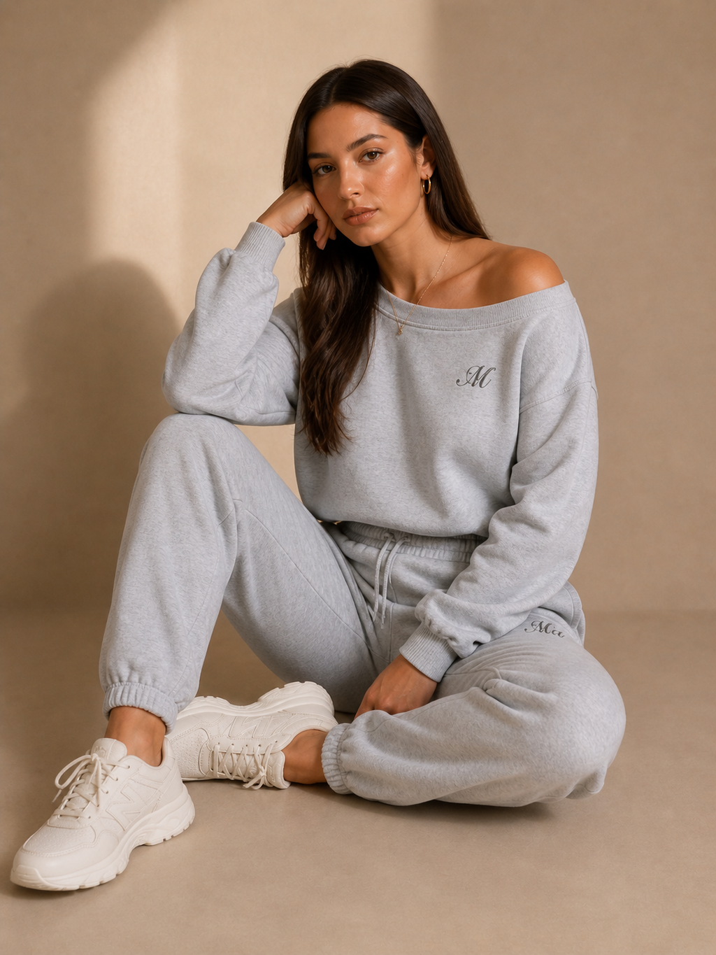 Mood Off-Shoulder Lounge Set – Grey